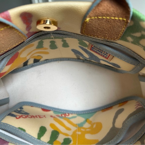 Vintage Dooney & Bourke Hands Print Satchel Crossbody bag Made in USA - Picture 9 of 11
